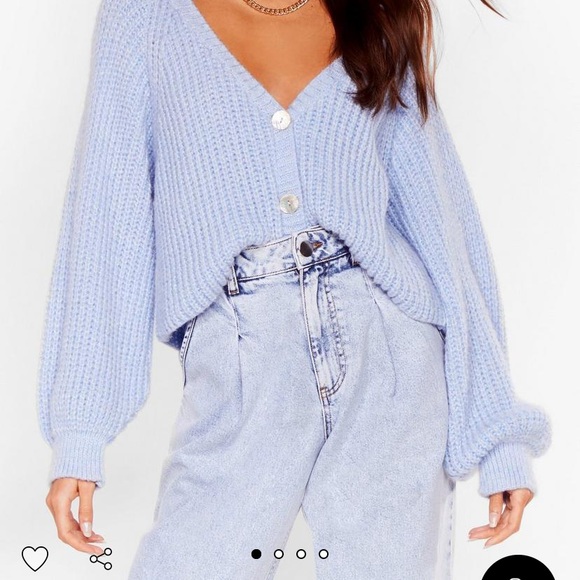 nasty gal blue cardigan